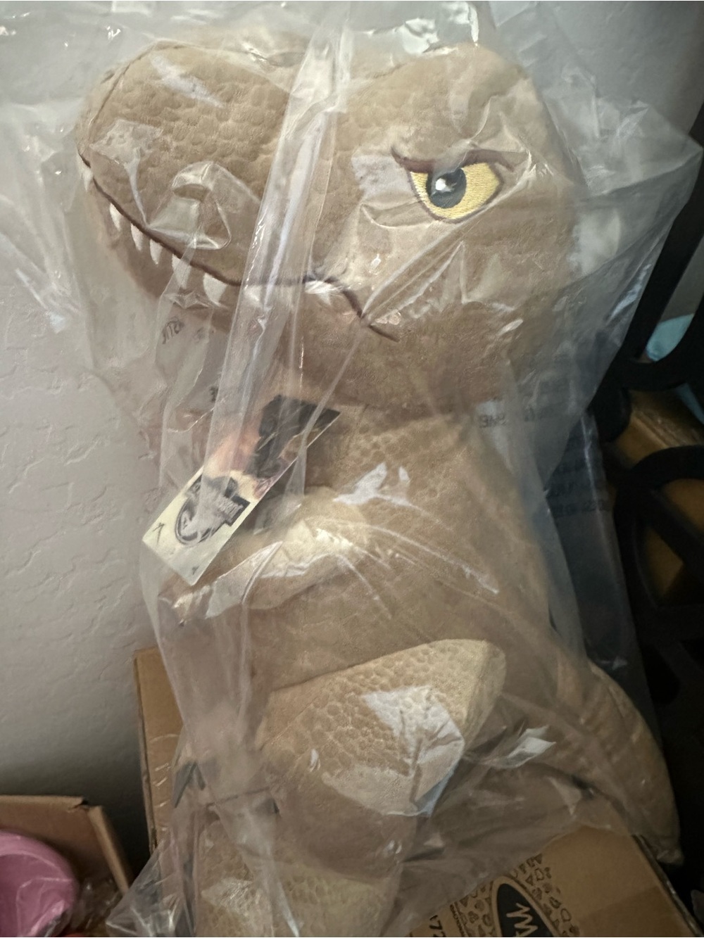 Plush Dinosaur Stuffed Animal - Tan with Cream Accents